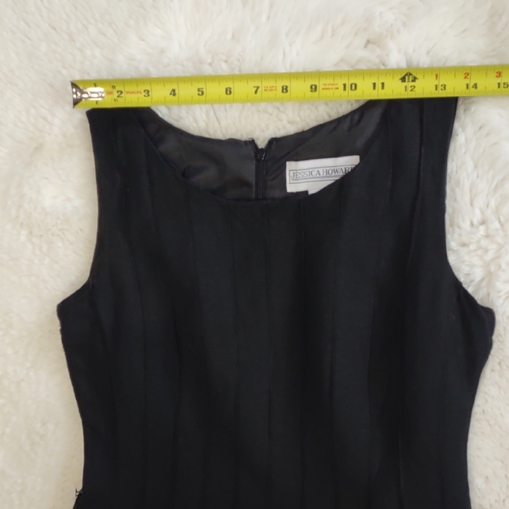 JESSICA HOWARD,55%Linen,45%Rayon,Elegant Black Sleeveless Dress - Picture 11 of 17